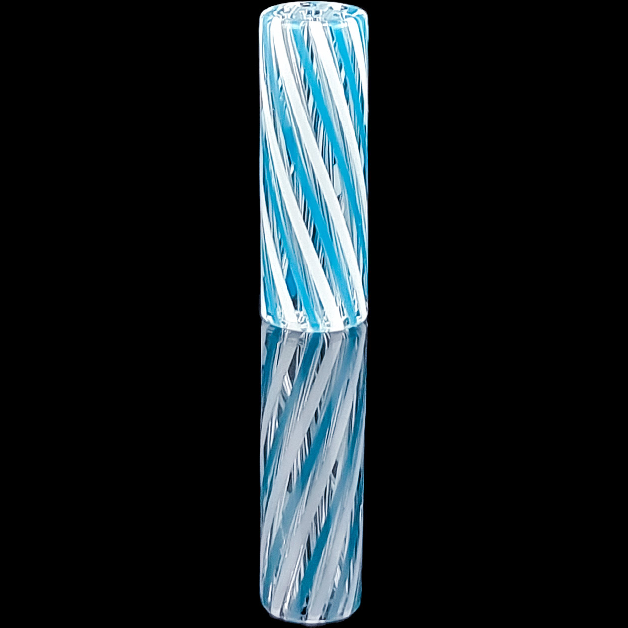 bavarian botanicals premium glastip “high society” 12 mm weiß blau gestreift/transparent