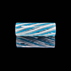 bavarian botanicals premium glastip “high society” 12 mm weiß blau gestreift/transparent