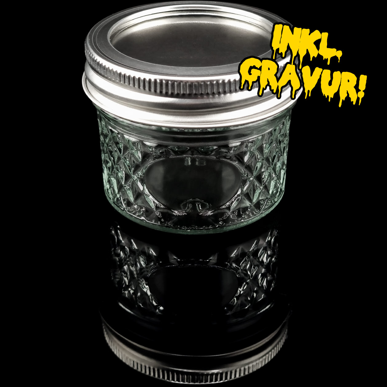 bavarian botanicals mason jar/einmachglas "ballr" custom 120 ml transparent/silber 2 tlg. deckel