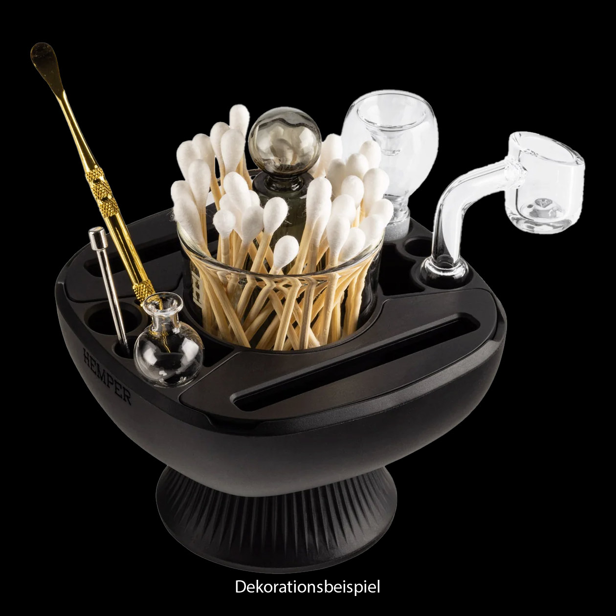 hemper iso plex™ black reinigungs & dab station schwarz silikon/glas
