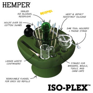 hemper iso plex™ black reinigungs & dab station schwarz silikon/glas