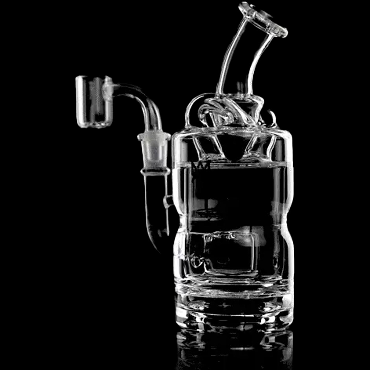 mj arsenal ursa mini dab rig clear recycle bubbler (glas rig) 13 cm borosilikatglas ns10
