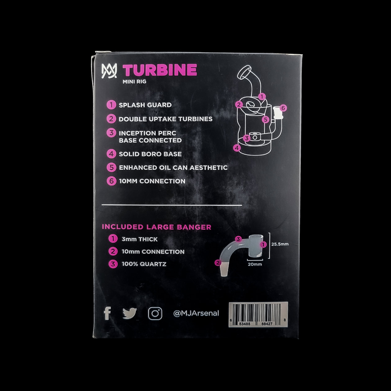 mj arsenal ursa mini dab rig clear recycle bubbler (glas rig) 13 cm borosilikatglas ns10