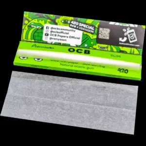 produkt 2130 ocb 420 slim premium rolling papers kss king size slim duenn longpapers blaettchen 32 blatt black limited design edition