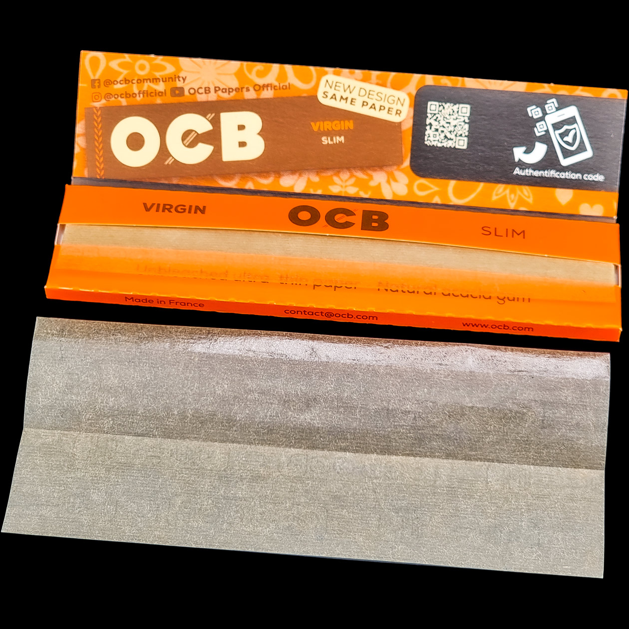 produkt 2132 ocb virgin slim premium rolling papers kss king size slim duenn longpapers blaettchen 32 blatt braun ungebleicht