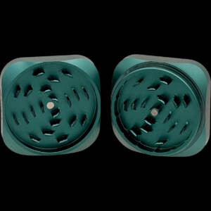 produkt 2135 krush kube 2 0 xl emerald green dunkelgruen 2 tlg grinder crusher kraeutermuehle shredder quadratisch aluminium gruen