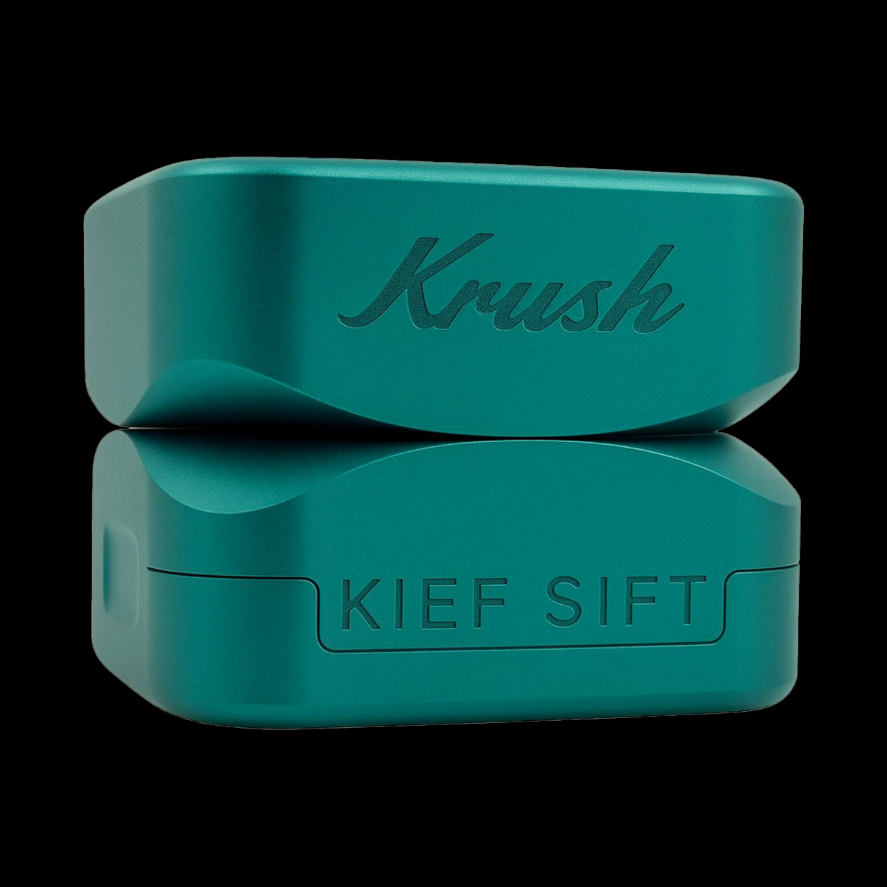 produkt 2137 krush kube 3 0 emerald green dunkelgruen 4 tlg grinder crusher kraeutermuehle shredder quadratisch aluminium gruen pollensieb