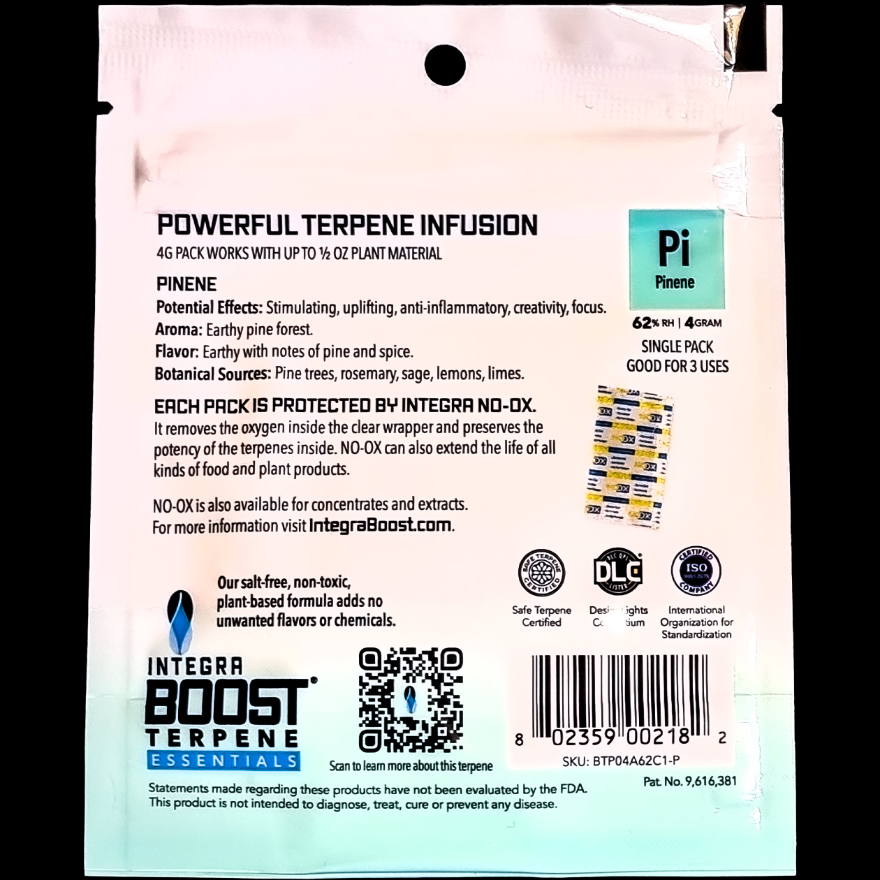 integra boost terpene essentials humulene 62 % rh 4 g humidity control pack (feuchtigkeitsregler)